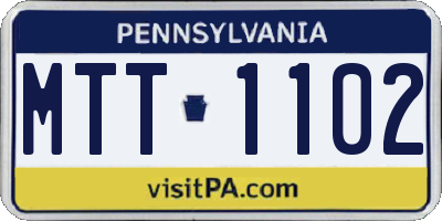 PA license plate MTT1102