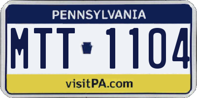 PA license plate MTT1104