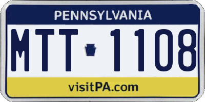 PA license plate MTT1108
