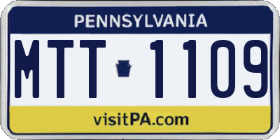 PA license plate MTT1109