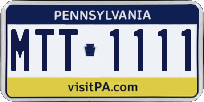 PA license plate MTT1111
