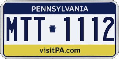 PA license plate MTT1112