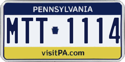 PA license plate MTT1114