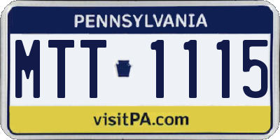 PA license plate MTT1115