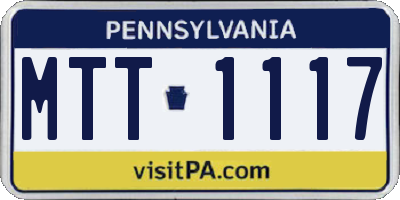 PA license plate MTT1117