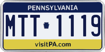 PA license plate MTT1119