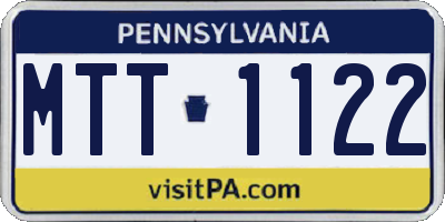 PA license plate MTT1122