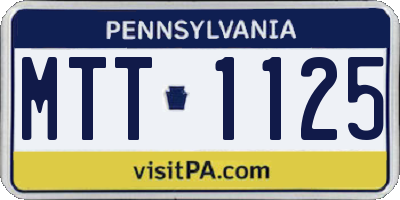 PA license plate MTT1125