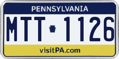 PA license plate MTT1126