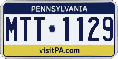 PA license plate MTT1129