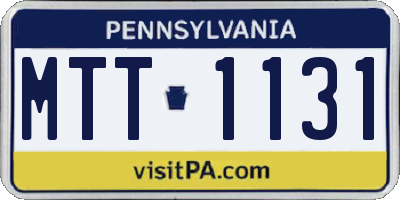 PA license plate MTT1131
