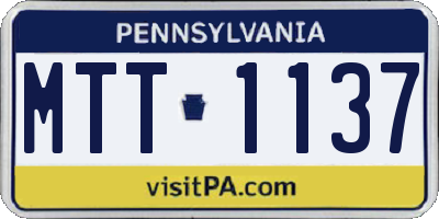 PA license plate MTT1137