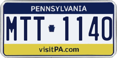 PA license plate MTT1140