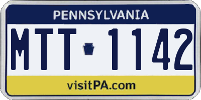 PA license plate MTT1142