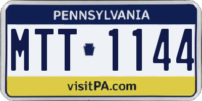 PA license plate MTT1144