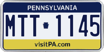 PA license plate MTT1145