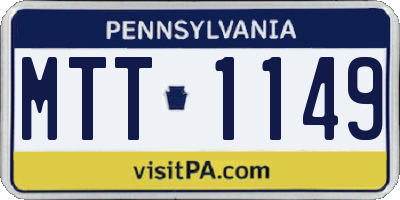 PA license plate MTT1149