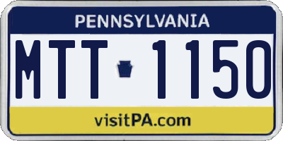 PA license plate MTT1150