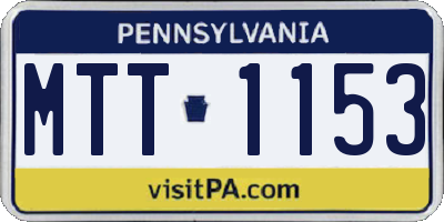PA license plate MTT1153