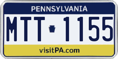 PA license plate MTT1155