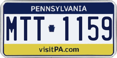 PA license plate MTT1159