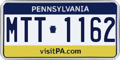 PA license plate MTT1162