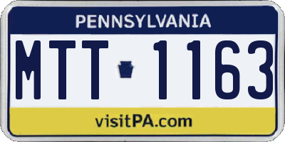 PA license plate MTT1163