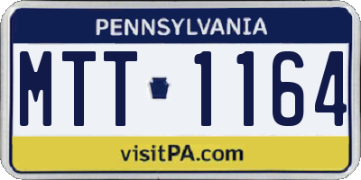 PA license plate MTT1164