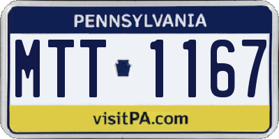 PA license plate MTT1167