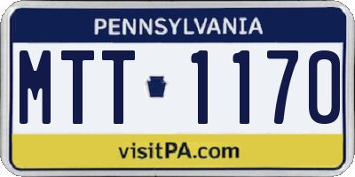 PA license plate MTT1170