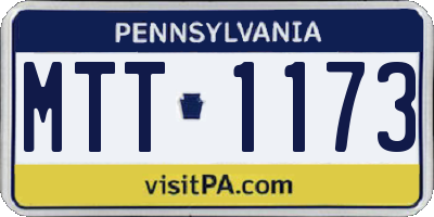 PA license plate MTT1173