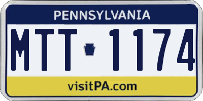 PA license plate MTT1174