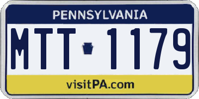 PA license plate MTT1179