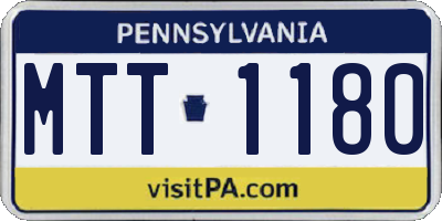 PA license plate MTT1180