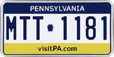 PA license plate MTT1181