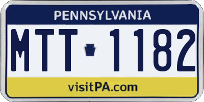 PA license plate MTT1182