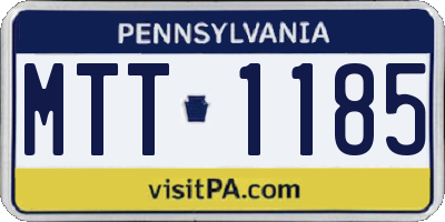 PA license plate MTT1185