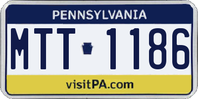 PA license plate MTT1186
