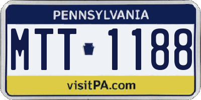 PA license plate MTT1188
