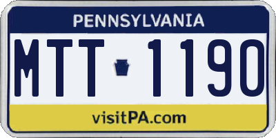 PA license plate MTT1190
