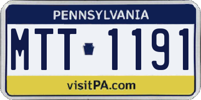 PA license plate MTT1191