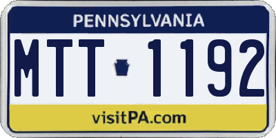 PA license plate MTT1192