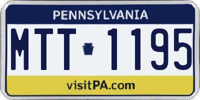 PA license plate MTT1195