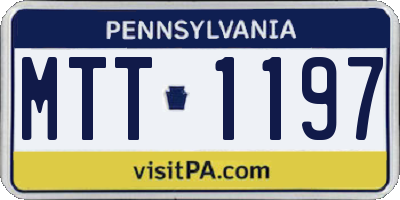 PA license plate MTT1197