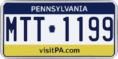 PA license plate MTT1199