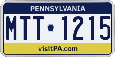 PA license plate MTT1215