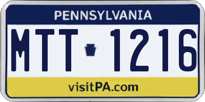 PA license plate MTT1216