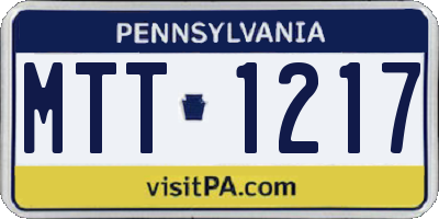 PA license plate MTT1217