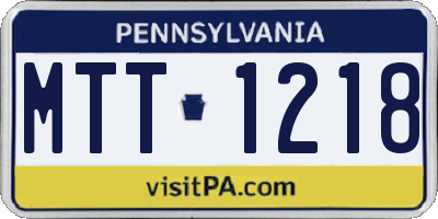 PA license plate MTT1218