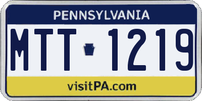 PA license plate MTT1219